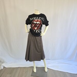 Vintage Deadstock 1970s Mister Leonard Gray/Brown Plaid Midi Skirt